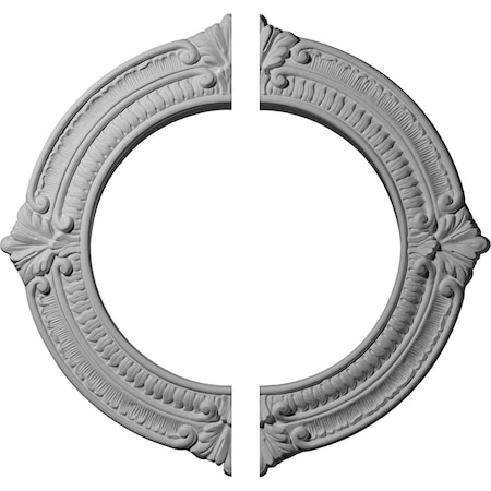 Ekena Millwork Benson Ceiling Medallion, Two Piece (Fits Canopies up to 8"), 13 1/8"OD x 8"ID x 5/8"P CM13BN2